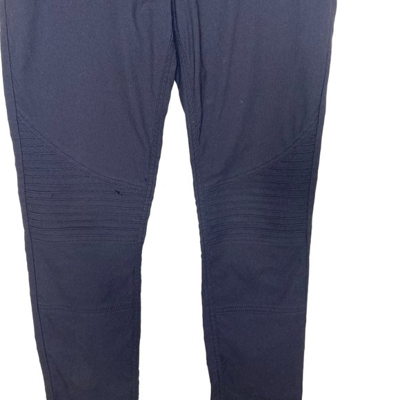 Prana "Brenna" Black Twill Moto Pants, Skinny Leg, Mid-Rise, Size 12 - Picture 3 of 10